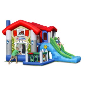 Castello Gonfiabile Scivolo per Bambini Big House Gioco Vasca Palline Saltarello