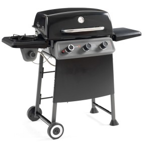 Barbecue a Gas 3 Bruciatori in Acciaio Fornello Laterale 2 Griglie Coperchio BBQ 2
