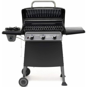 Barbecue a Gas 3 Bruciatori in Acciaio Fornello Laterale 2 Griglie Coperchio BBQ