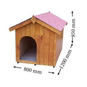 Cuccia per Cane Taglia Media in Legno Tetto con Pavimento Interno uso da Esterno 2