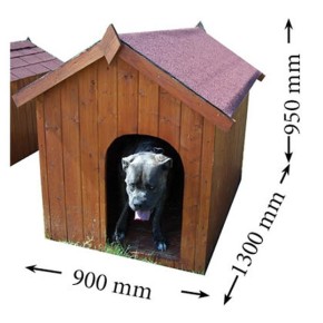 Cuccia per Cane Taglia Grande in Legno Tetto con Pavimento Interno uso Esterno 2