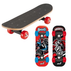 Tavola da Skateboard Nero 43 cm Max 20 kg Bambino in Legno Skate Completo Ruote