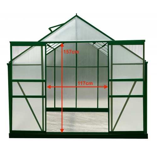 Serra in Alluminio Policarbonato 2.4x4 per Piante Orto Copertura da Giardino