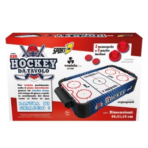 Gioco da Tavolo Air Hockey con Ventola a Batteria 2 Dischi come Mini Biliardino 2
