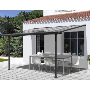 Pergola Addossata 3x3 in Alluminio Gazebo da Giardino Terrazzo Pergolato Carport
