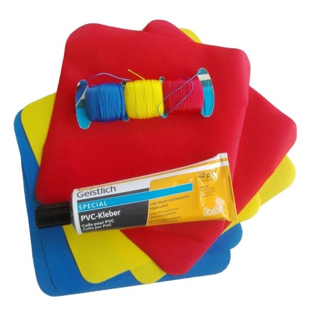 Kit Riparazione Giochi Gonfiabili Toppe Pezze Fori e Strappi con Mastice PVC