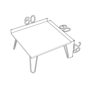 Tavolino da Caffe Basso 60x60 cm Bianco Moderno per Salotto Industrial in Legno 2