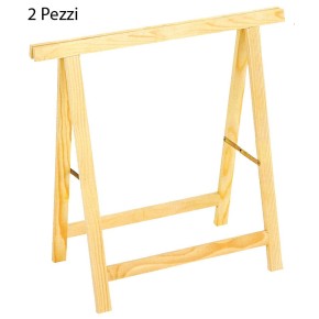 Coppia cavalletti in Legno 2 Pezzi lavoro Pittore Scrivania Officina Pieghevoli