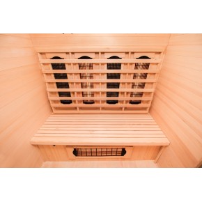 Cabina Sauna a Raggi Infrarossi 3 Posti in Legno Casa Ionizzatore Cromoterapia 2