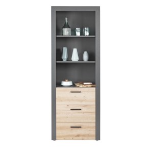Mobile 70 Ripiani 3 Cassetti Alto Libreria Credenza da Soggiorno Cucina Ufficio 2