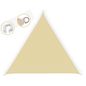 Vela Ombreggiante 5x5 Beige Triangolare Telo da Giardino Esterno Tenda Parasole