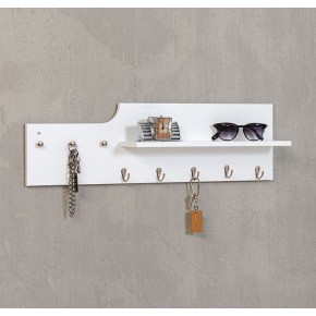 Portachiavi a Parete Bianco da Muro Moderno Appendichiavi Ingresso in Legno