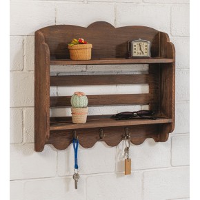 Libreria Appendi Chiavi da Parete Noce Shabby Muro Portachiavi Moderno in Legno