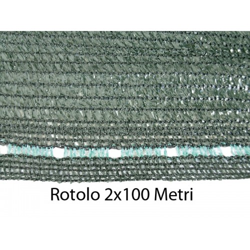 Rete Ombreggiante Rotolo 2x100 Metri Verde Oscurante Telo Copertura Privacy
