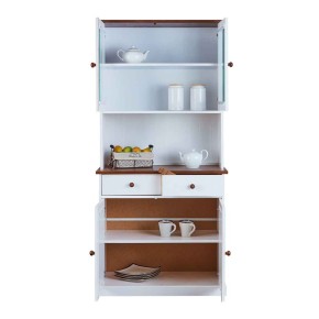 Mobile 2 Ante con Cassetti Bianca Credenza Alta Vetrina Ingresso Moderna Legno 2