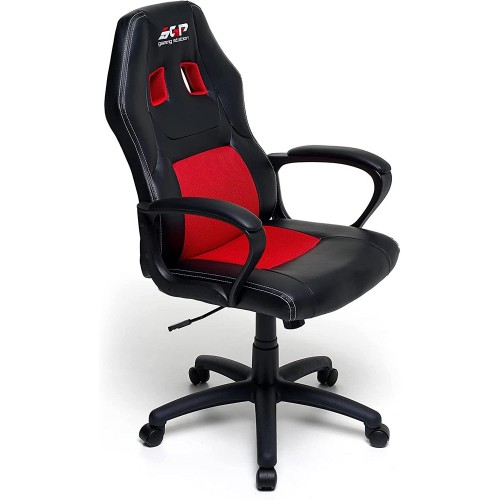 Poltrona Racing con Braccioli e Ruote Ergonomica Rossa Sedia da Gaming Scrivania