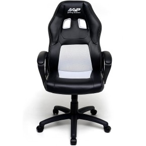 Sedia da Ufficio Scrivania Poltrona Racing Gaming Bianca con Braccioli e Ruote
