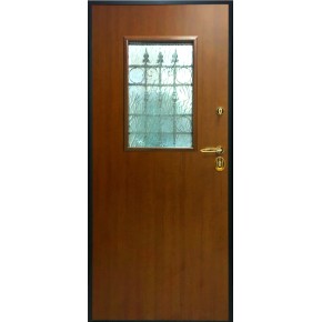 Porta con Vetro Antisfondamento e Grata per Esterno Portone Blindato Verde 2