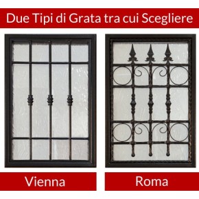 Porta Blindata Bianca con Grata a Lance e Vetro Antisfondamento Pannelli Esterni 2