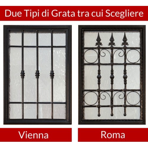 Porta Blindata con Vetro e Grata a Doppia Anta Pannello per Esterno Pantografato