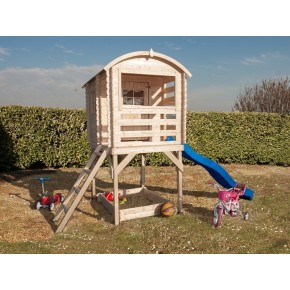 Casetta in Legno per Bambini Torretta Palafitta Scivolo Parco Giochi da Giardino