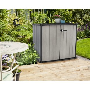 Armadio Keter da Giardino Box Esterno Officina Grigio Effetto Legno Patio Resina 2