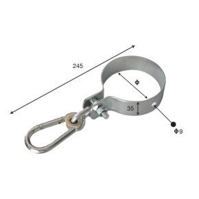 2 Collari 10x10 per Pali in Legno Tondi Acciaio Zincato Sedute Altalena Bambini 2