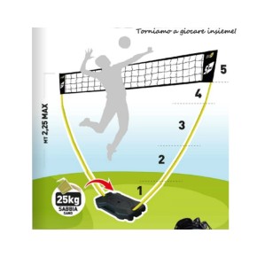 Set Rete Multisport Regolabile Pallavolo Beach Volley Zavorra Badminton Spiaggia 2