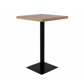 Tavolo Quadrato 70x70 Alto da Bar per Sgabelli in Legno Rovere e Metallo Nero