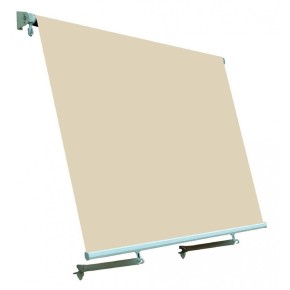 Tenda da Sole Beige 245x245 a Caduta con Bracci da Terrazzo Avvolgibile Esterno