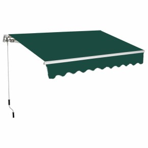 Tenda da Sole a Bracci Retrattili 300x200 Verde con Rullo per Esterno da Balcone