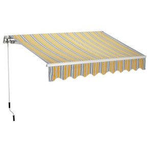 Tenda da Sole 300x200 a Bracci Retrattili Riga Gialla Rullo per Esterno Terrazzo