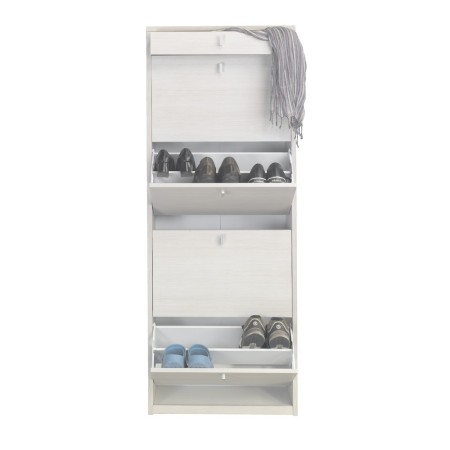 Scarpiera Grigia 4 Ante a Specchio Ribalta Doppia 20 Paia Cassetto Scarpe Mobile