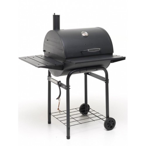 BBQ Barbecue a Carbonella con Affumicatore Coperchio Griglia Barile a Carbone