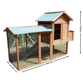 Gabbia Pollaio Casetta in Legno 5 - 8 Galline Voliera per Polli Volatili Faraone 2