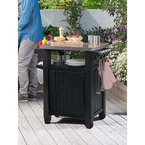 Carrello Tavolino Barbecue Tavolo con Ruote Inox Grafite Bbq Acciaio da Esterno 2