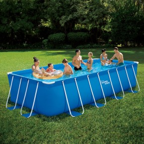 Piscina Fuoriterra 488x244 Rettangolare con Pompa Filtro a Cartuccia Scaletta 2