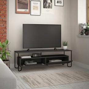 Mobile porta TV Antracite Basso con 2 Ante da Salotto Piedi in Metallo in Legno 2