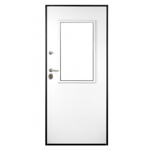 Porta Blindata Classica con Vetro per Esterno Portoncino Blindato Vetrato Verde