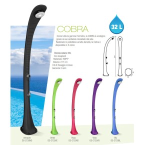 Doccia Solare da Giardino 32 litri Blu Miscelatore per Campeggio Esterno Piscina 2