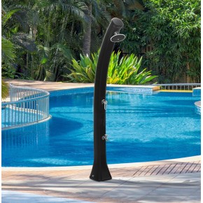 Doccia Solare Nera da Giardino 44 litri Miscelatore Esterno Piscina in Resina 2