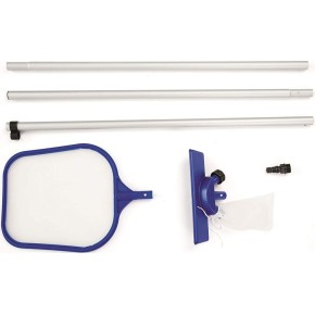 Kit Pulizia Piscina Fuori Terra Fondo Spazzola Aspirante Skimmer Retino Acqua 2