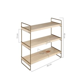 Scaffale Salvaspazio in Legno e Metallo da Bagno Mobiletto Trucchi Multiuso 2