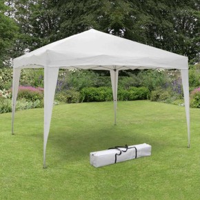 Gazebo Bianco 3x3 Pop Up Fisarmonica Pieghevole Richiudibile Acciaio da Giardino