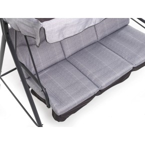 Dondolo 3 Posti Antracite Amaca Seduta Cuscini Tettuccio da Giardino | BricoShop24 2