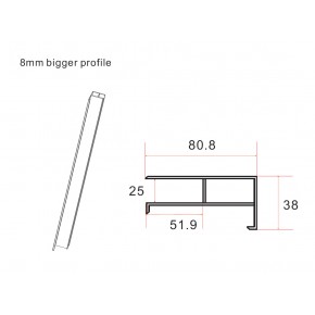 Profilo di Compensazione Estensione Box Doccia 195 cm Cristallo 8 mm 2