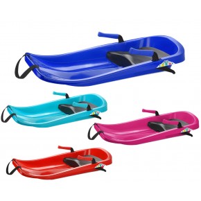 Bob Neve Bambini 85x41,5 cm Monoposto con 2 Leve Freno e Sterzo