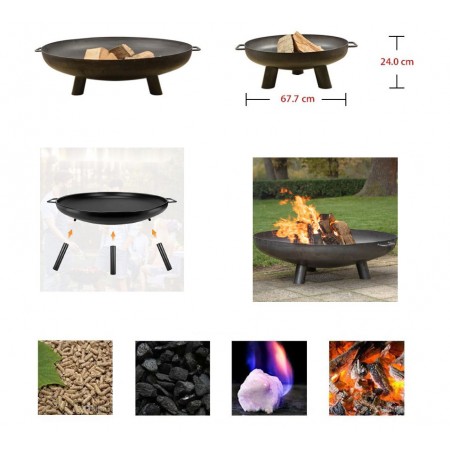 Braciere Portatile Barbecue da Esterno Giardino Tondo per Legna