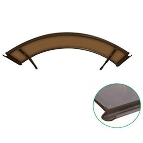 Tettoia Tonda 140x90 Bronzo Alluminio Pensilina Arco Fume Satinato Sgocciolatoio 2