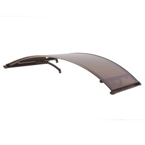 Tettoia Tonda 140x90 Bronzo Alluminio Pensilina Arco Fume Satinato Sgocciolatoio